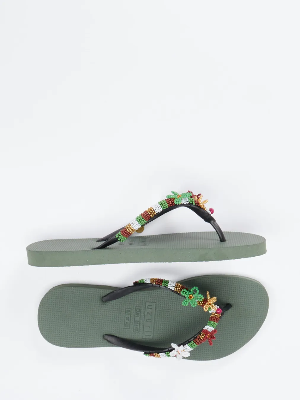 – Zehentrenner aus Gummi mit Perlenstickerei-Uzurii Online