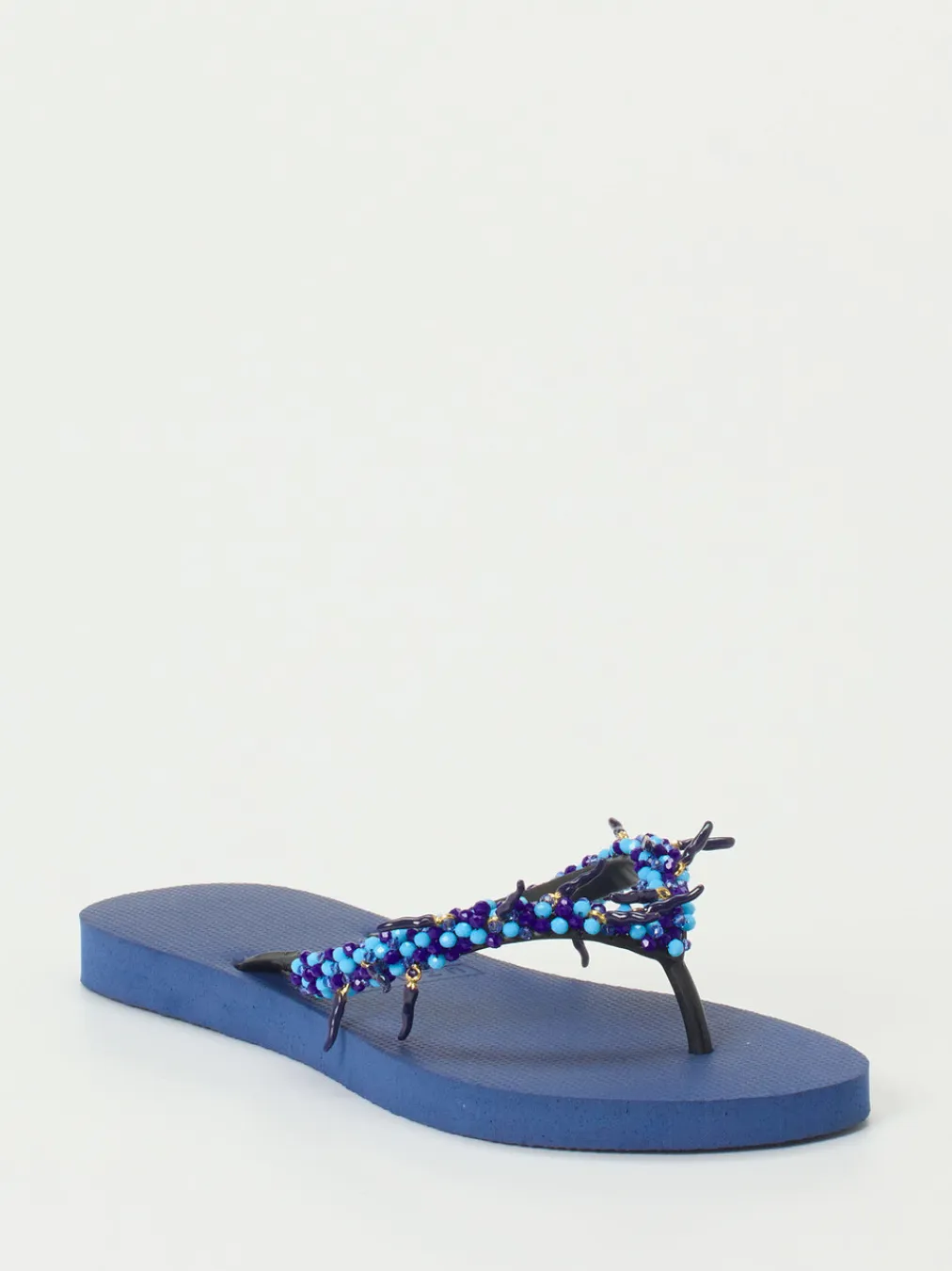 – Zehentrenner aus Gummi mit Perlenbesatz-Uzurii