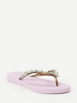 – Zehentrenner aus Gummi mit Strass in Flieder-Uzurii Discount