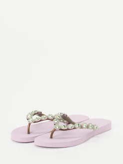 – Zehentrenner aus Gummi mit Strass in Flieder-Uzurii Discount