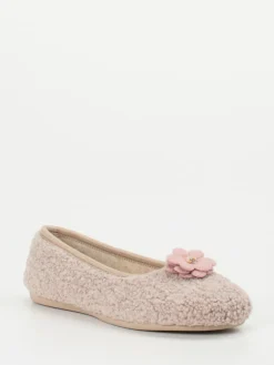 – Ballerina-Hausschuh aus Textil in Altrosa-Varomed Hot