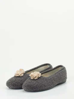 – Ballerina-Hausschuh aus Textil anthrazit-Varomed Hot