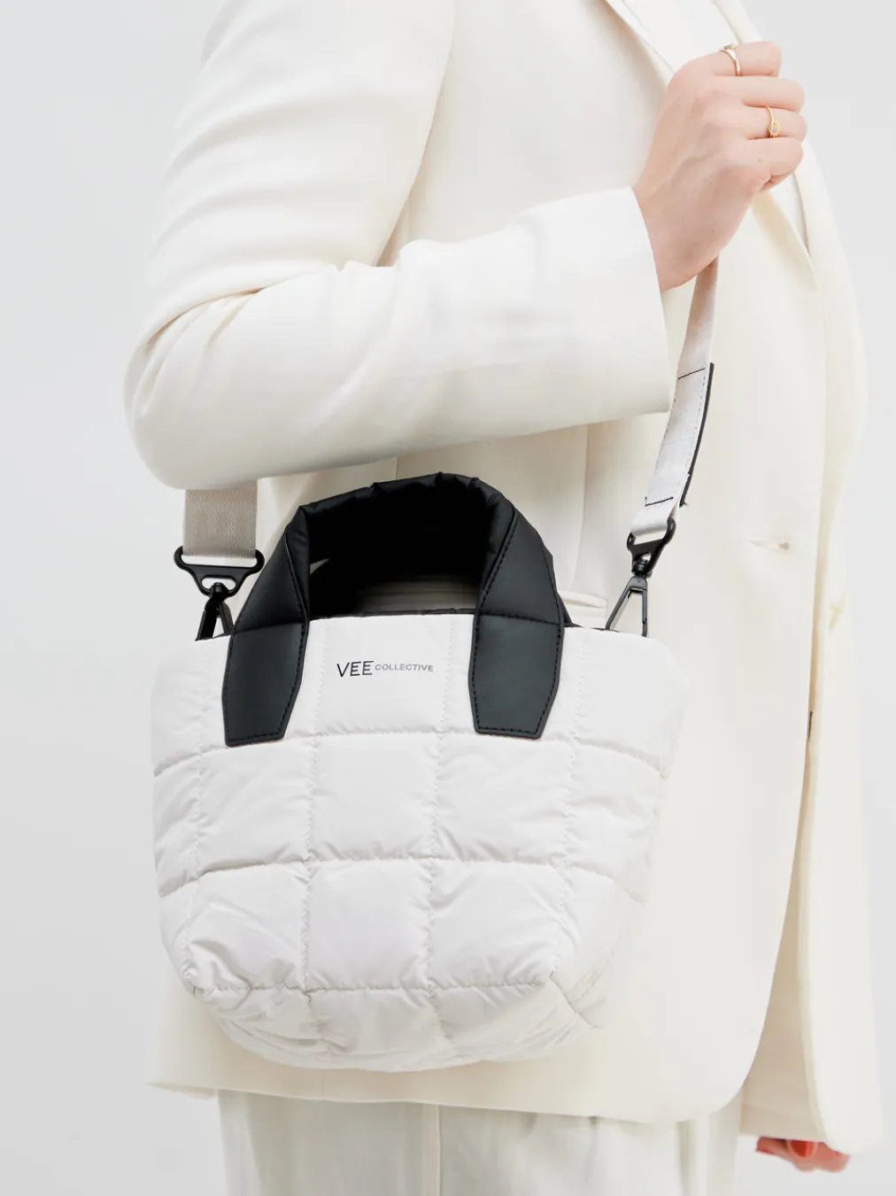 – Mini Tote Bag aus Nylon Offwhite-VeeCollective Berlin Sale