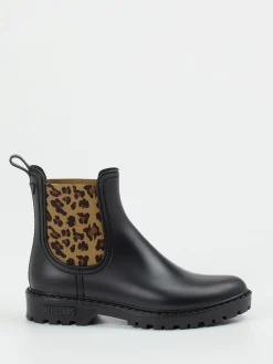 – Chelsea Boots aus Gummi mit Leoprint-Verbenas Hot