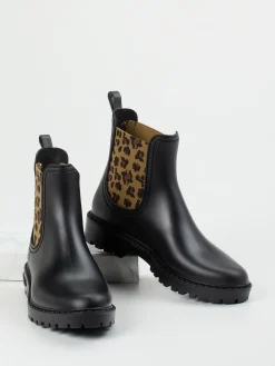 – Chelsea Boots aus Gummi mit Leoprint-Verbenas Hot