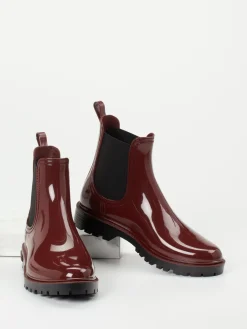 – Chelsea Boots aus glänzendem Synthetik Bordeaux-Verbenas Sale