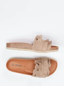 – Pantolette aus Veloursleder Sand-Verbenas New