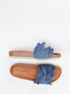 – Pantoletten aus Veloursleder jeans-Verbenas Outlet