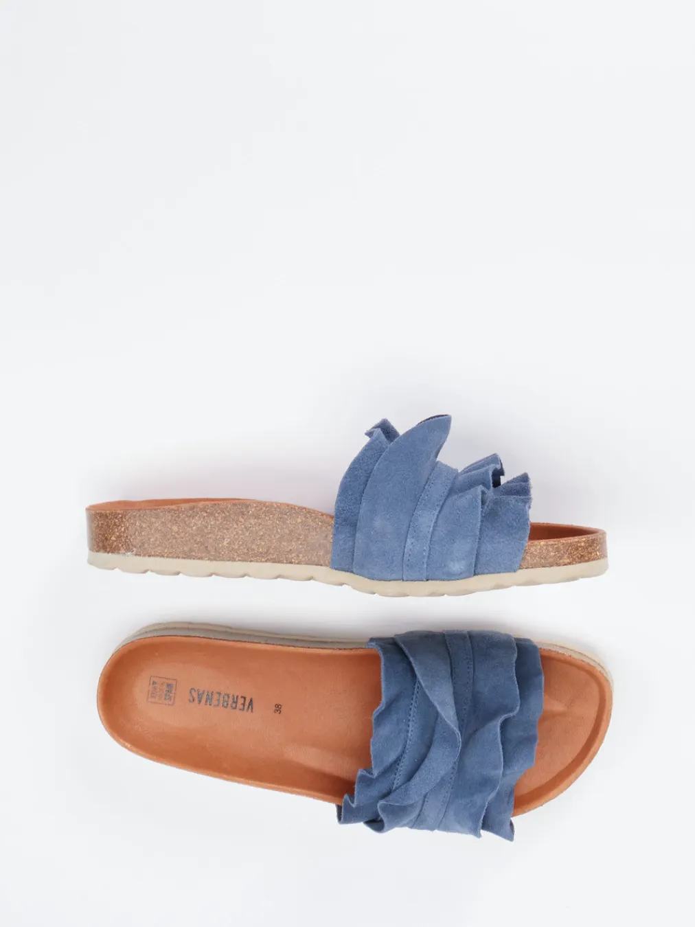 – Pantoletten aus Veloursleder jeans-Verbenas Outlet