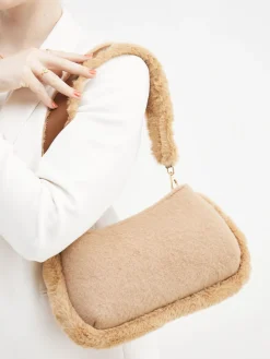 – Baguette-Bag aus Textil und Kunstfell-Viamailbag