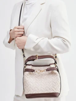 – Bucket Bag aus Textil und Leder-Viamailbag Clearance