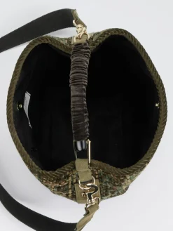 – Bucket Bag aus Textil in Olivtönen-Viamailbag Online