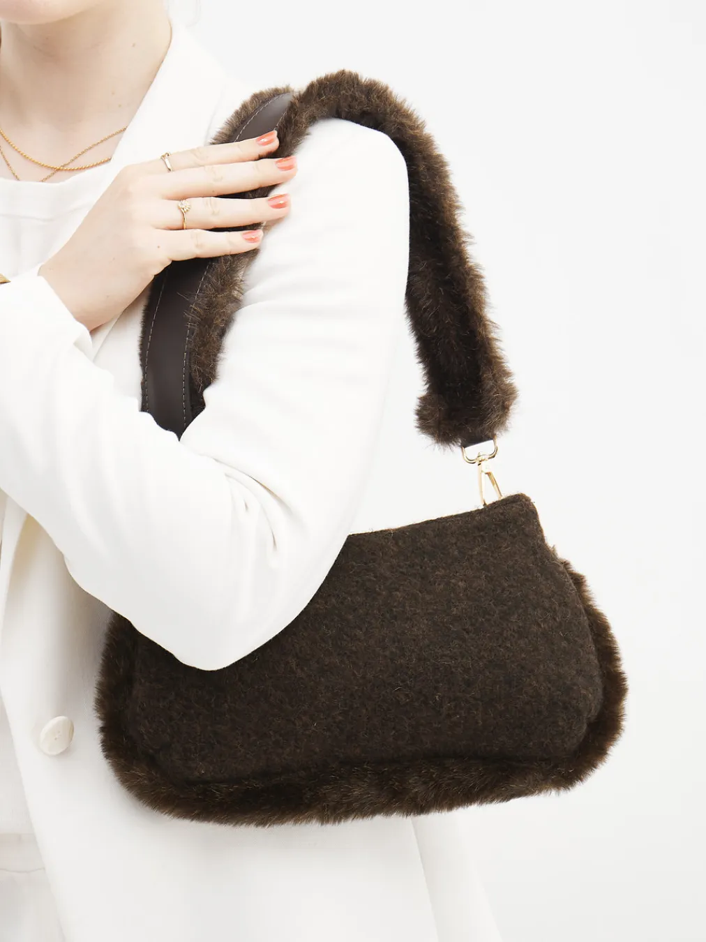 – Schultertasche aus Textil mit Kunstfell-Viamailbag Clearance