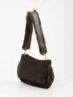 – Schultertasche aus Textil mit Kunstfell-Viamailbag Clearance