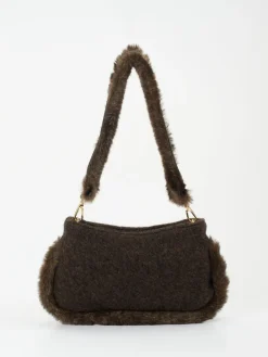 – Schultertasche aus Textil mit Kunstfell-Viamailbag Clearance