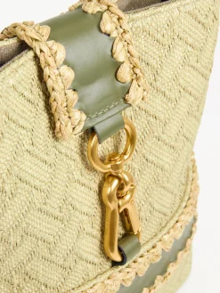 – Schultertasche aus Textil mit Bastdetails-Viamailbag New