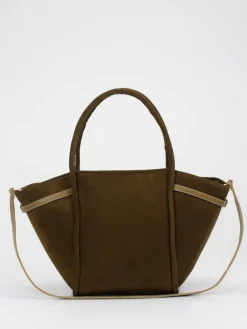 – Shopper aus Veloursleder olivbraun-Viamailbag Clearance