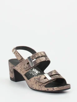 – Komfort-Sandale aus geprägtem Leder bronzefarben-Vital Best