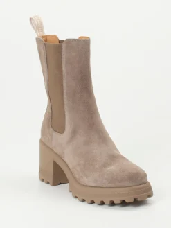 – Chelsea Boots aus Veloursleder Taupe-Voile Blanche Clearance