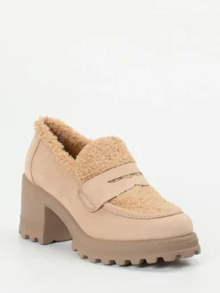 – Loafer aus Nubukleder mit Teddyfell-Voile Blanche Online