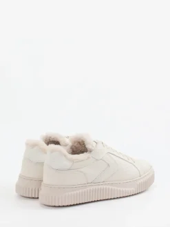 – Sneaker aus Kalbleder creme-Voile Blanche