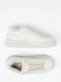 – Sneaker aus Kalbleder creme-Voile Blanche
