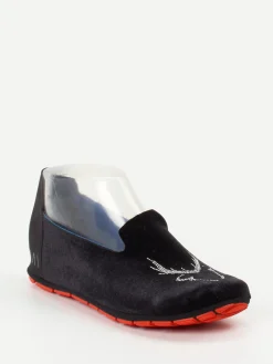 – Slipper aus Textil mit Strass-Hirsch-Wai New