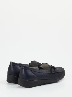 – Komfort-Loafer aus Metallicleder dunkel-Waldläufer Discount