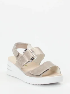 – Komfort-Sandale aus Metallicleder-Waldläufer Sale