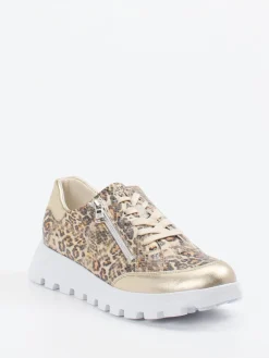 – Sneaker aus geprägtem Leder in Beige-Waldläufer Online