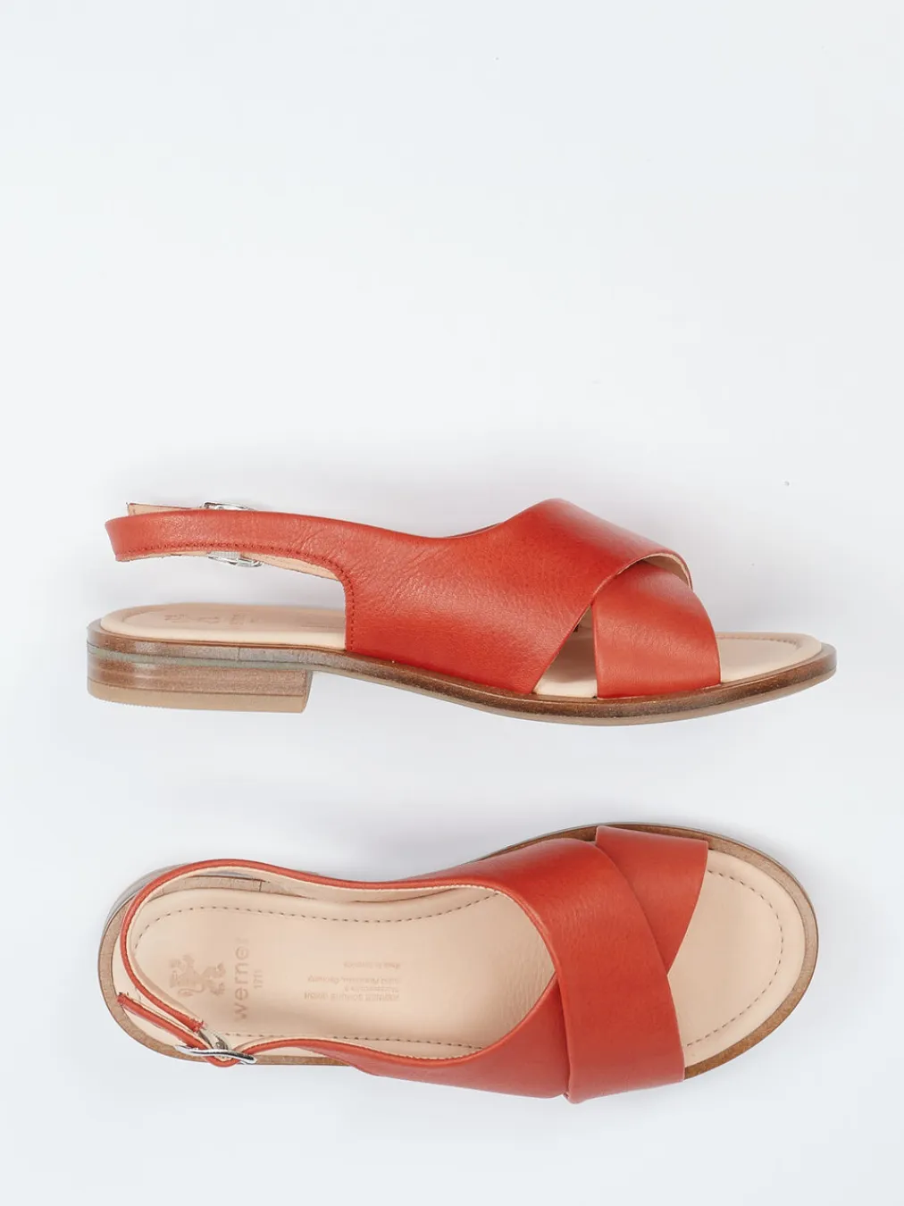 – Slingback-Sandalen aus Kalbleder ziegelrot-Werner Online