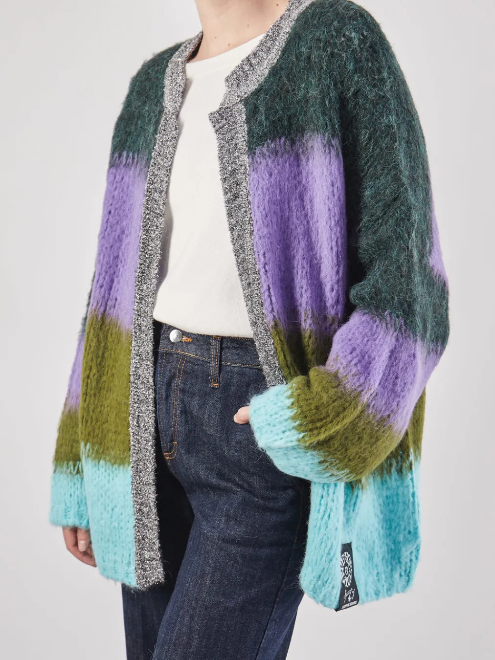 – Strickjacke aus Textil Dunkel-Yippie Hippie Online